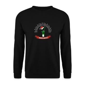 Nikolauch Lauch Lustiges Trainingsshirt Geschenk - Unisex Pullover - Schwarz - Vorne - Alina (178cm) & Michal (187cm)