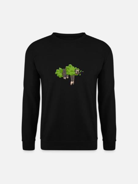 Schlafendes Faultier Abhängen lustige Tier Shirt - Unisex Pullover - Schwarz