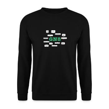 Good night John Boy - GN8 - Good N-Eight Nerd - Unisex Sweatshirt - black - Front - Alina (178cm) & Michal (187cm)