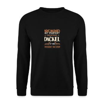 Chien de teckel disant teckel - Sweat-shirt Unisexe - noir - Devant - Alina (178cm) & Michal (187cm)