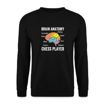 Funny Chess - Brain Anatomy Of A Chess Player - Unisex Sweatshirt - black - Front - Alina (178cm) & Michal (187cm)