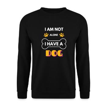 Ich bin nicht allein. Ich habe einen Hund - Unisex Pullover - Schwarz - Vorne - Alina (178cm) & Michal (187cm)