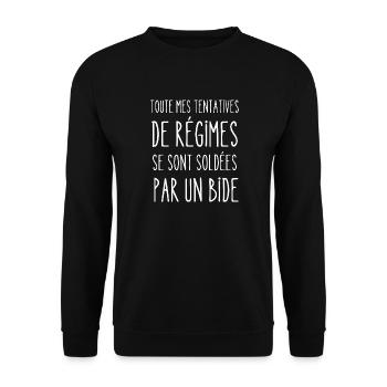 toute mes tentatives de régimes - Sweat-shirt Unisexe - noir - Devant - Alina (178cm) & Michal (187cm)