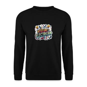 Zukünftiger Elektriker - Unisex Pullover - Schwarz - Vorne - Alina (178cm) & Michal (187cm)