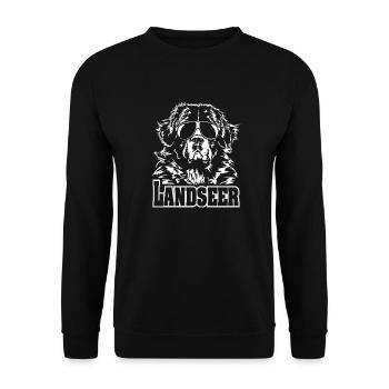 LANDSEER cool glasses dog dogs Wilsigns design - Unisex Sweatshirt - black - Front - Alina (178cm) & Michal (187cm)