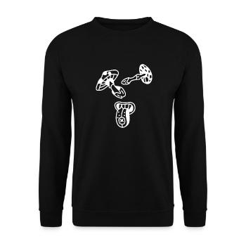 Pilze Mushrooms Party - Unisex Sweatshirt - black - Front - Alina (178cm) & Michal (187cm)