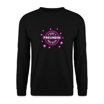 Beste Freundin - Unisex Pullover - Schwarz - Vorne - Alina (178cm) & Michal (187cm)
