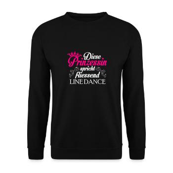 Line Dance - Prinzessin - Unisex Pullover - Schwarz - Vorne - Alina (178cm) & Michal (187cm)