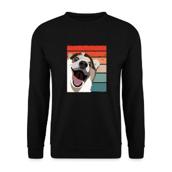 Shiba Inu drôle de chien sur rétro - Sweat-shirt Unisexe - noir - Devant - Alina (178cm) & Michal (187cm)