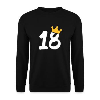 18 crown 18 birthday 18 years - Unisex Sweatshirt - black - Front - Alina (178cm) & Michal (187cm)