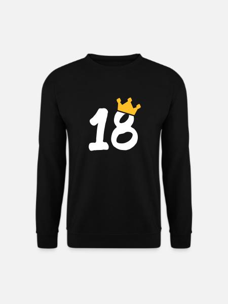 18 Krone 18 Geburtstag 18 Jahre - Unisex Pullover - Schwarz