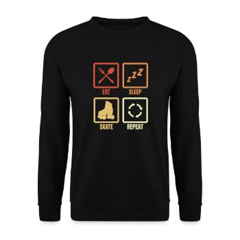 Manger, dormir, patin à roulettes - Sweat-shirt Unisexe - noir - Devant - Alina (178cm) & Michal (187cm)