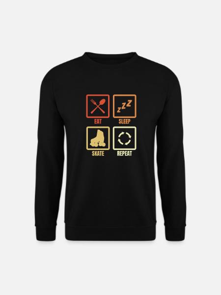 Eating, Sleeping, Roller Skating - Unisex Sweatshirt - black