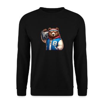 Illustration stylisée d’un ours cool - Sweat-shirt Unisexe - noir - Devant - Alina (178cm) & Michal (187cm)