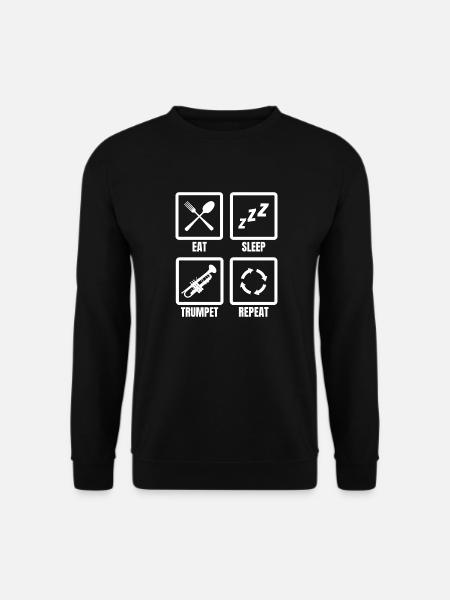 Essen Schlafen Trompete Wiederholen - Unisex Pullover - Schwarz