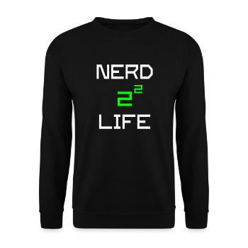 Nerd 4 Life - Mathematik Spruch - Unisex Pullover - Schwarz - Vorne - Alina (178cm) & Michal (187cm)