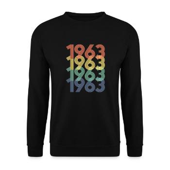 Cool Retro 1963, 60 ans, cadeau de 60e anniversaire - Sweat-shirt Unisexe - noir - Devant - Alina (178cm) & Michal (187cm)