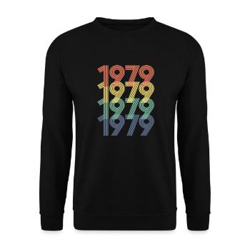 1979 Vintage 45e anniversaire hommes femmes 45 ans - Sweat-shirt Unisexe - noir - Devant - Alina (178cm) & Michal (187cm)
