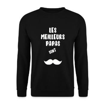 Les meilleurs papa sont moustachus - Sweat-shirt Unisexe - noir - Devant - Alina (178cm) & Michal (187cm)