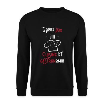 j'peux pas j'ai cuisine et gastronomie - Sweat-shirt Unisexe - noir - Devant - Alina (178cm) & Michal (187cm)