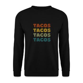 Vintage Taco Fiesta Genuss - Unisex Pullover - Schwarz - Vorne - Alina (178cm) & Michal (187cm)