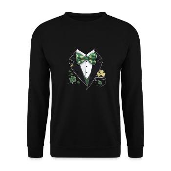 St. Patrick's Day Tuxedo Leprechaun Costume - Unisex Sweatshirt - black - Front - Alina (178cm) & Michal (187cm)