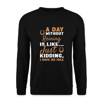 Reiner Une journée sans reining - Sweat-shirt Unisexe - noir - Devant - Alina (178cm) & Michal (187cm)