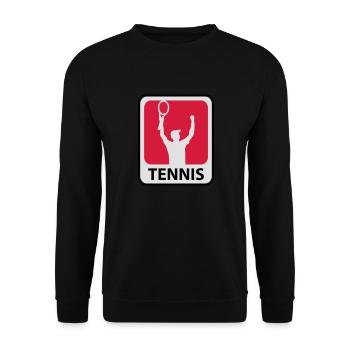 Tennisspieler Winner - Unisex Pullover - Schwarz - Vorne - Alina (178cm) & Michal (187cm)