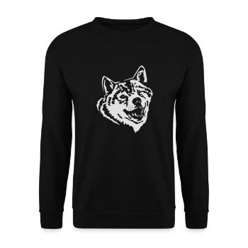 (115) Shiba Inu - Unisex Sweatshirt - black - Front - Alina (178cm) & Michal (187cm)