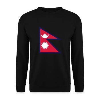 nepal flag - Unisex Pullover - Schwarz - Vorne - Alina (178cm) & Michal (187cm)
