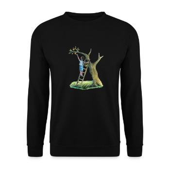 Apfelbaum - Unisex Pullover - Schwarz - Vorne - Alina (178cm) & Michal (187cm)