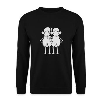 Sheep - Amis - Sweat-shirt Unisexe - noir - Devant - Alina (178cm) & Michal (187cm)