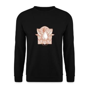 The rooster Vitruve3 - Unisex Sweatshirt - black - Front - Alina (178cm) & Michal (187cm)