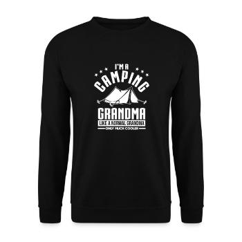 Camping Grandma - Unisex Pullover - Schwarz - Vorne - Alina (178cm) & Michal (187cm)