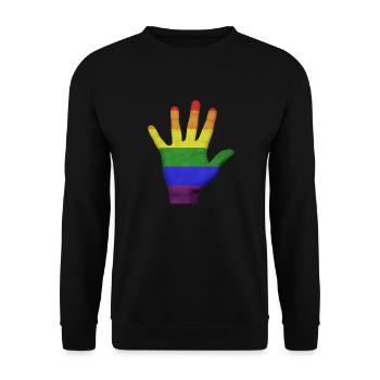 LGBT PRIDE hand - Unisex Sweatshirt - black - Front - Alina (178cm) & Michal (187cm)