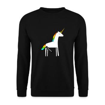 Sale licorne / drôle / Provocateur - Sweat-shirt Unisexe - noir - Devant - Alina (178cm) & Michal (187cm)