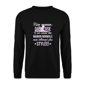 maman DANSEUSE - Sweat-shirt Unisexe - noir - Devant - Alina (178cm) & Michal (187cm)