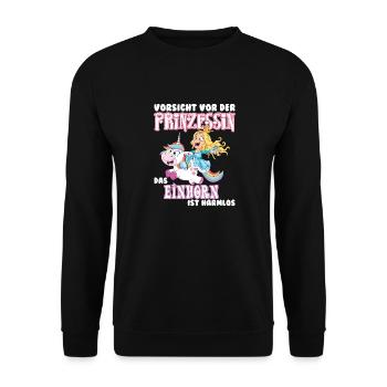 Einhorn - Unisex Pullover - Schwarz - Vorne - Alina (178cm) & Michal (187cm)