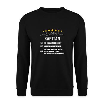 KAPITÄN - Unisex Pullover - Schwarz - Vorne - Alina (178cm) & Michal (187cm)