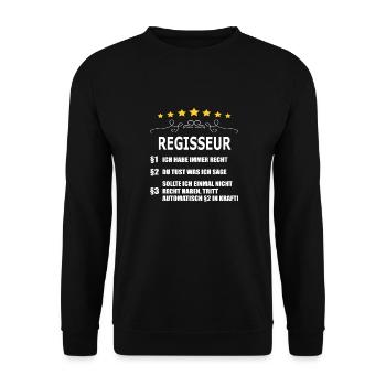REGISSEUR - Unisex Pullover - Schwarz - Vorne - Alina (178cm) & Michal (187cm)
