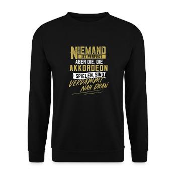 Akkordeon Handzuginstrument Aerophon Perfekt - Unisex Pullover - Schwarz - Vorne - Alina (178cm) & Michal (187cm)