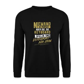 Keyboard Keyboarder Keyboarderin Perfekt Geschenk - Unisex Pullover - Schwarz - Vorne - Alina (178cm) & Michal (187cm)