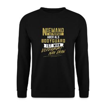 Bodyguard Personenschützer Leibwächter Geschenk - Unisex Pullover - Schwarz - Vorne - Alina (178cm) & Michal (187cm)