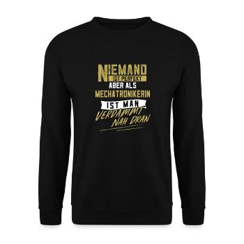 Mechatronikerin Mechatronik Regelungstechnikerin - Unisex Pullover - Schwarz - Vorne - Alina (178cm) & Michal (187cm)