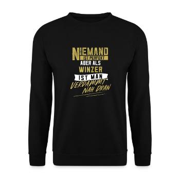 Winzer Weinbauer Weinleser Weingärtner Weinbau - Unisex Pullover - Schwarz - Vorne - Alina (178cm) & Michal (187cm)