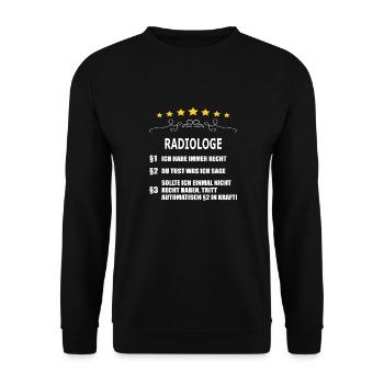 RADIOLOGE (8) - Unisex Pullover - Schwarz - Vorne - Alina (178cm) & Michal (187cm)
