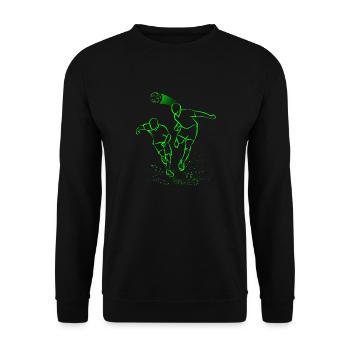 Football Neon Footballer Shirt - Unisex Sweatshirt - black - Front - Alina (178cm) & Michal (187cm)