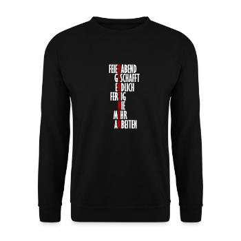 Rente Rentner Rentnern Pensionierung Spruch Opa - Unisex Pullover - Schwarz - Vorne - Alina (178cm) & Michal (187cm)