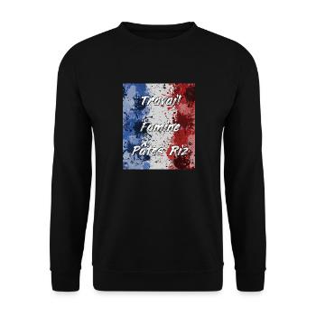 Travail Famine Pâtes Riz - Sweat-shirt Unisexe - noir - Devant - Alina (178cm) & Michal (187cm)