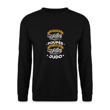 Les vraies font du judo - Sweat-shirt Unisexe - noir - Devant - Alina (178cm) & Michal (187cm)
